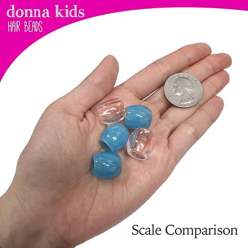 DONNA Glow in The Dark Hair Beads, Beads Jewelry Making Kit DIY Hair Braiding Jumbo Size White in Kuwait