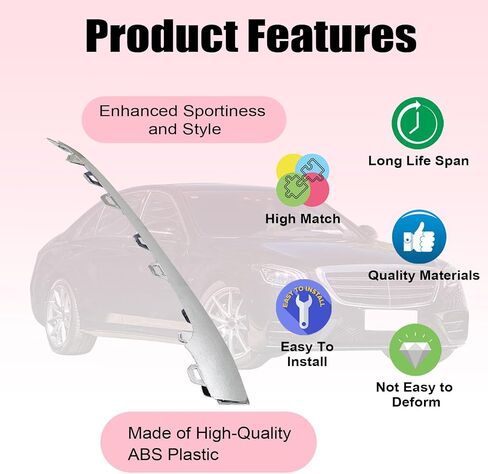NLQR اليمين الأمامي المصد الشفة صب الكروم متوافق مع Mercedes-Benz W222 S-Class S450L S560 S560L 3.0L 4.0L 6.0L 2018 2019 2020# A222857800 in Saudi Arabia