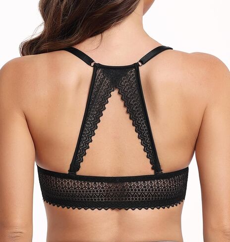 HACI Women's Plunge V Push Up Bra Front Closure Plus Size Racerback Underwire Tshirt Padded Lace in Kuwait