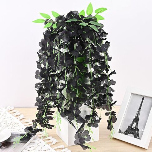 12Pcs Artificial Wisteria Hanging Flowers, 3.6Ft/Pcs White & Pink Fake Wisteria Garland for Wedding Party Home Garden Indoor Outdoor Decoration in Saudi Arabia