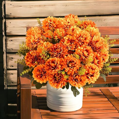 WAIPFARU 4 PCS 36 رؤساء أمهات مزيفة ، زهور الخريف الاصطناعية للديكور ، الأمهات الصناعيات المصطنعة للمزارعين الداخليين في الهواء الطلق Fall Deco in Saudi Arabia