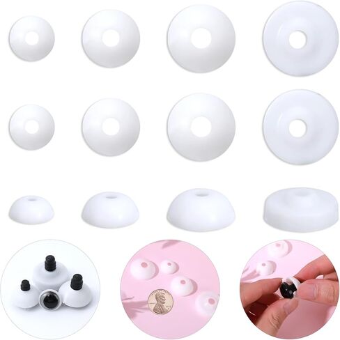 MUCUNNIA 200 قطعة غسالات للعيون الغاطسة لأميجورومي 14-23 مم غسالات بلاستيكية 4 مقاسات عيون حرفية خلفية غاطسة مصممة لعيون السلامة ثلاثية الأبعاد لمحبي الكروشيه الحيوانات المحشوة تيدي بير in Kuwait