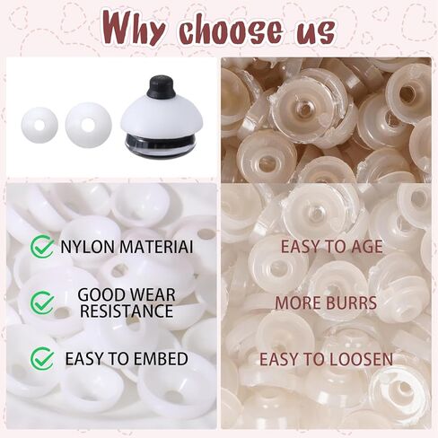 MUCUNNIA 200 قطعة غسالات للعيون الغاطسة لأميجورومي 14-23 مم غسالات بلاستيكية 4 مقاسات عيون حرفية خلفية غاطسة مصممة لعيون السلامة ثلاثية الأبعاد لمحبي الكروشيه الحيوانات المحشوة تيدي بير in Kuwait