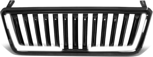 DNA MOTORING GRF-LB-012-BK ABS Badgeless Honeycomb Mesh LED Light Bar Front Bumper Grille Grill Compatible with 04-08 Ford F-150 in Saudi Arabia