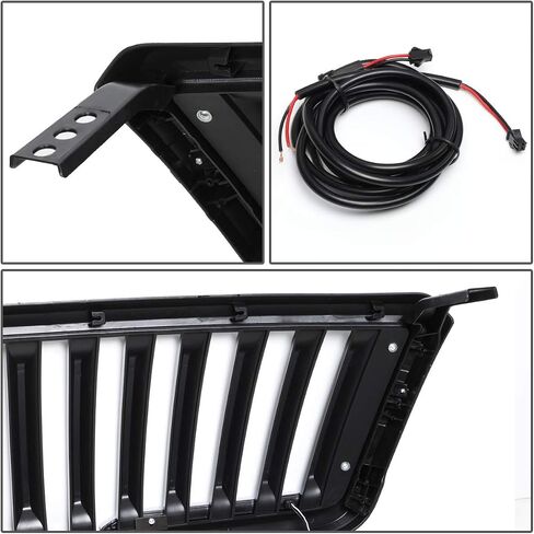 DNA MOTORING GRF-LB-012-BK ABS Badgeless Honeycomb Mesh LED Light Bar Front Bumper Grille Grill Compatible with 04-08 Ford F-150 in Saudi Arabia