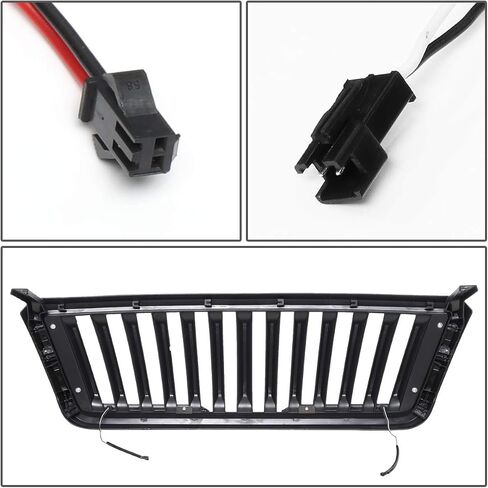 DNA MOTORING GRF-LB-012-BK ABS Badgeless Honeycomb Mesh LED Light Bar Front Bumper Grille Grill Compatible with 04-08 Ford F-150 in Saudi Arabia