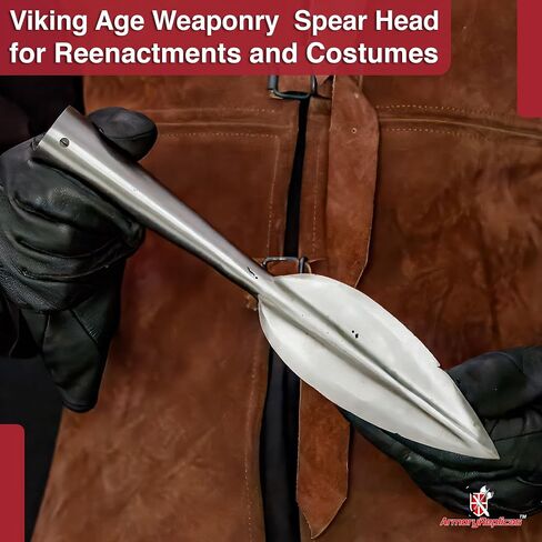 Armory Replicas - Medieval Forged Leaf Shaped Spear Point Mount - Tempered High Carbon Steel Functional Aella Spear Head - Shaft Not Included 11.75/ in Saudi Arabia