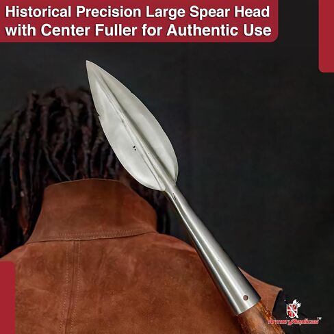 Armory Replicas - Medieval Forged Leaf Shaped Spear Point Mount - Tempered High Carbon Steel Functional Aella Spear Head - Shaft Not Included 11.75/ in Saudi Arabia
