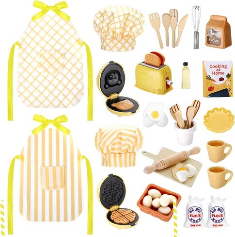 20 قطعة من إكسسوارات قزم الكريسماس وملحقات الطبخ لدمية القزم تتضمن زي الخباز ودعائم خبز صغيرة لبيت الدمى قزم وملابس وإكسسوارات عيد الميلاد قزم هدية in Saudi Arabia