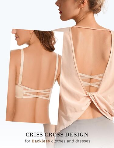 Front Closure Padded Push Up Bra Racerback Add 2 Cups Comfortable Balconette Bras for Women Underwire in Kuwait