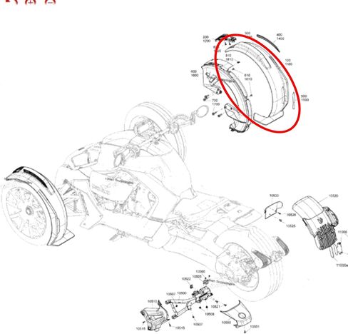 Can-Am new OEM Right Hand Front Fender, 705010756 in Saudi Arabia