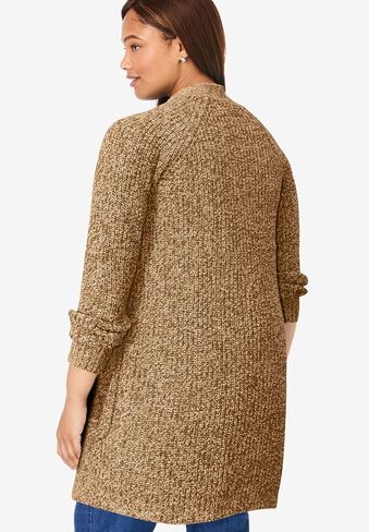 Woman Within Plus Size Button-Front Shaker Cardigan Sweater in Saudi Arabia