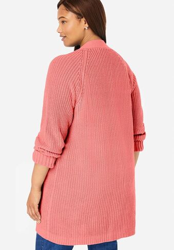 Woman Within Plus Size Button-Front Shaker Cardigan Sweater in Saudi Arabia