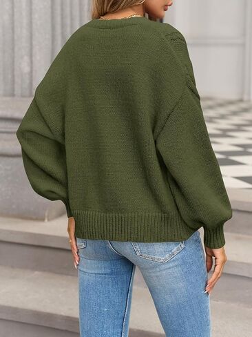 Yousify Womens Open Front Cardigan Sweaters Casual Cable Knit Long Sleeve Button Down Chunky Loose Fall Sweater in Saudi Arabia