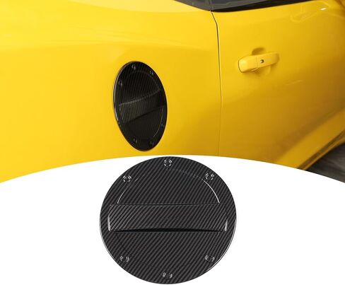 for Camaro Carbon Fiber Gas Cap Fuel Filler Door Tank Cover Trim for Chevy Camaro 2017-2023 Carbon Fiber Exterior Accessories in Saudi Arabia