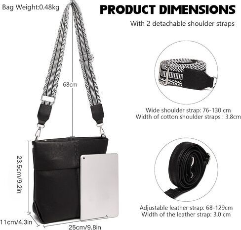 Myhozee Crossbody محافظ للنساء ، عبور أكياس الجسم مع 2 الأشرطة الجلدية الكتف حقيبة عصرية in Kuwait