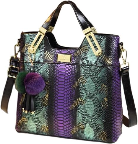 Large Serpentine Leather Women's Top Handle Satchel Handbags Fashion Chain Bag Tassel Purses Shoulder Messenger Bags in Saudi Arabia