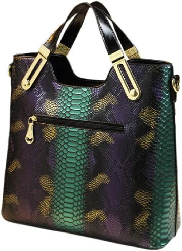 Large Serpentine Leather Women's Top Handle Satchel Handbags Fashion Chain Bag Tassel Purses Shoulder Messenger Bags in Kuwait