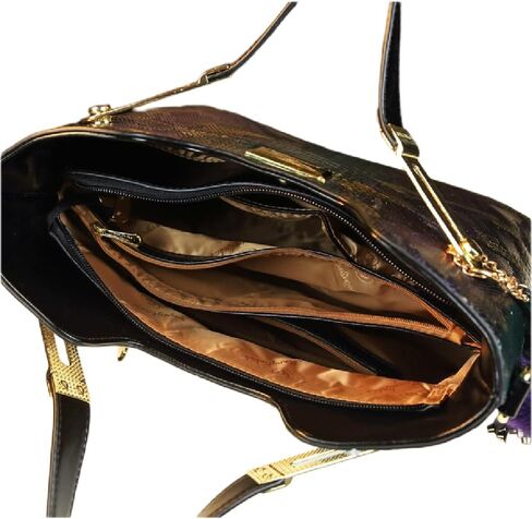 Large Serpentine Leather Women's Top Handle Satchel Handbags Fashion Chain Bag Tassel Purses Shoulder Messenger Bags in Kuwait