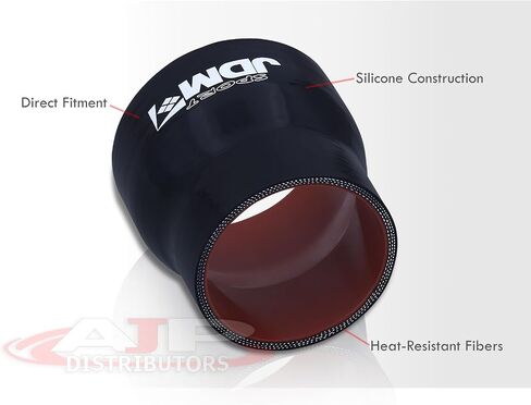 AJP Distributors 3.25" to 2" / 82.55mm to 50.8mm - Straight Reducer 3-PLY Silicone Coupler Hose, High Temperature Universal Pipe Piping Tube Connector Black in Saudi Arabia