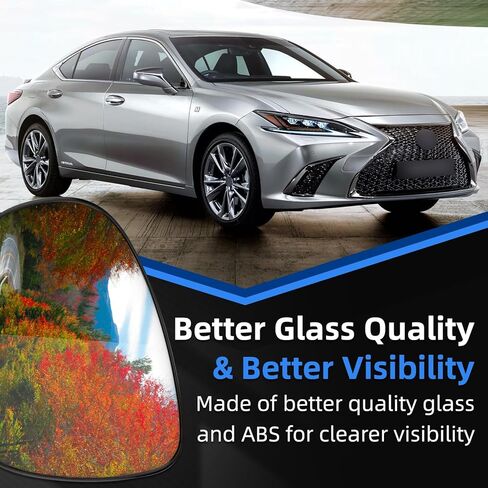 Driver Side Mirror Replacement for Lexus ES350 ES300h GS350 GS450h 2013-2017, LS460 LS600h 2013-2016, CT200h, RC300 RC350 - Left Side Mirror Glass, Rear View Mirrors Glass with Power Heated in Saudi Arabia