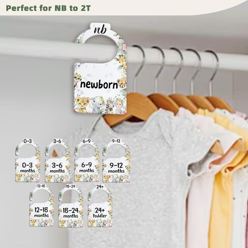 Bear Baby Closet Dividers for Nursery Closet Organizer, Newborn to 24 Months Size Clothes, Bear Moon Hangers with Size Dividers, Double Sided in Kuwait