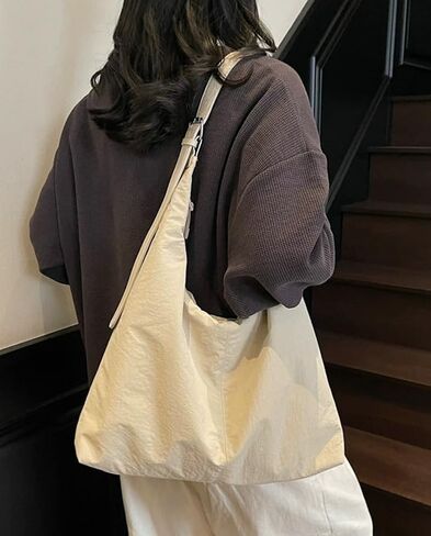 Slouchy Nylon Crescent Bag for Women Hobo Purse Lightweight Work College Bag Waterproof Shoulder Crossbody Bags 2025 in Saudi Arabia