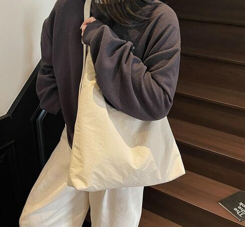 Slouchy Nylon Crescent Bag for Women Hobo Purse Lightweight Work College Bag Waterproof Shoulder Crossbody Bags 2025 in Saudi Arabia