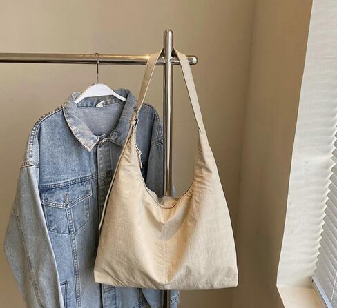 Slouchy Nylon Crescent Bag for Women Hobo Purse Lightweight Work College Bag Waterproof Shoulder Crossbody Bags 2025 in Saudi Arabia