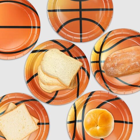 40Pcs Basketball Plates - Including 9" Basketball Birthday Party Decorations Plates Disposable Dinner Plates for Kids Basketball Fan Sports Event Basketball Party Supplies in Kuwait