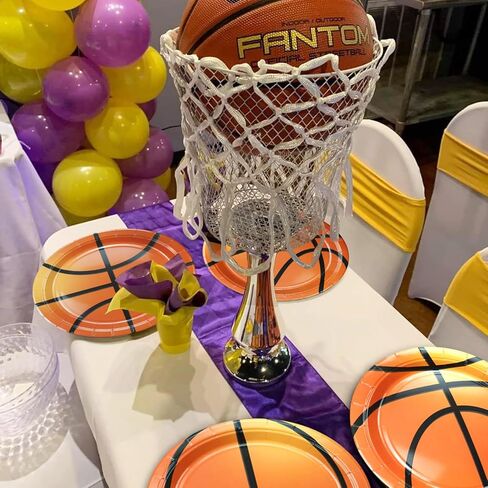 40Pcs Basketball Plates - Including 9" Basketball Birthday Party Decorations Plates Disposable Dinner Plates for Kids Basketball Fan Sports Event Basketball Party Supplies in Kuwait