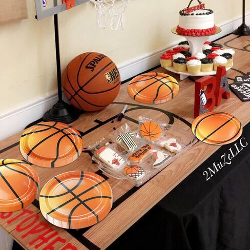 40Pcs Basketball Plates - Including 9" Basketball Birthday Party Decorations Plates Disposable Dinner Plates for Kids Basketball Fan Sports Event Basketball Party Supplies in Kuwait