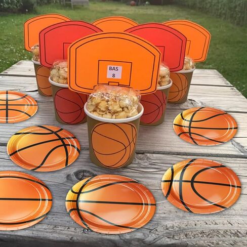 40Pcs Basketball Plates - Including 9" Basketball Birthday Party Decorations Plates Disposable Dinner Plates for Kids Basketball Fan Sports Event Basketball Party Supplies in Kuwait