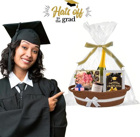 سلة للهدايا فارغة - 14 "عيد الهالوين الصغير ، سلال هدايا عيد الحب فارغة لملء الرجال للنساء ، سلة دش الطفل ، سلة القطن بوهو لرف الحمام ، البيج in Kuwait