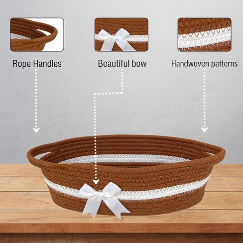 سلة للهدايا فارغة - 14 "عيد الهالوين الصغير ، سلال هدايا عيد الحب فارغة لملء الرجال للنساء ، سلة دش الطفل ، سلة القطن بوهو لرف الحمام ، البيج in Kuwait