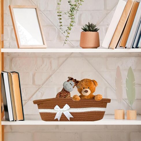 سلة للهدايا فارغة - 14 "عيد الهالوين الصغير ، سلال هدايا عيد الحب فارغة لملء الرجال للنساء ، سلة دش الطفل ، سلة القطن بوهو لرف الحمام ، البيج in Kuwait