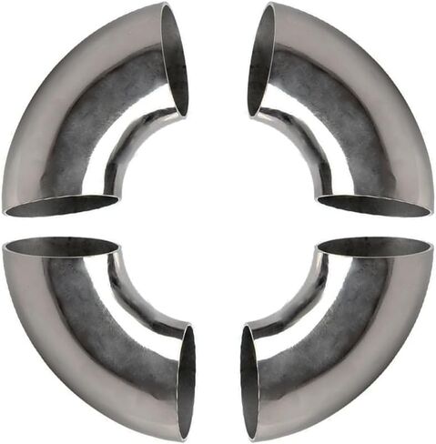 4Pcs OD 2 Inch 90 Degree SS304 Stainless Steel Bend Tube Exhaust Elbow Pipe for automotive exhaust modification or stair handrail, silver polish，Exhaust System 2" Piping. in Saudi Arabia