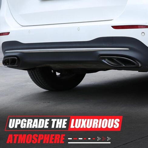 Car Exterior Exhaust Pipe Cover Compatible With Mercedes-Benz A B C E CLA CLS GLC GLE GLS Class W205 W213 X253 C257, Stainless Steel Tailpipe Exhaust Pipes Frame Trim (Glossy Black, Upgraded) in Saudi Arabia