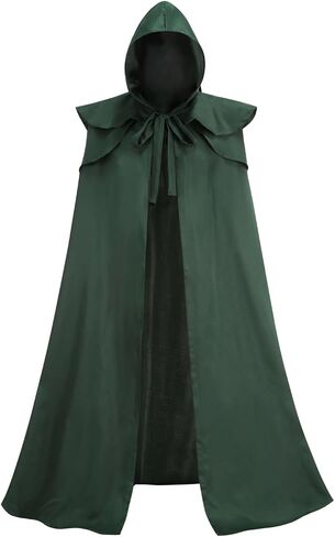 Renaissance Medieval Costume Men Green Cloak with Hood Capes Cosplay in Saudi Arabia