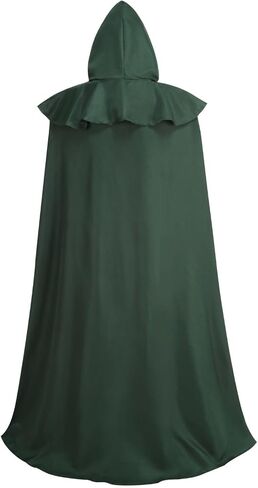 Renaissance Medieval Costume Men Green Cloak with Hood Capes Cosplay in Saudi Arabia