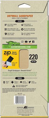 Gator 7158 Hook and Loop Fine 120-Grit Drywall Sheet Sandpaper, 4.5 x 10.5 Inch, 6 Sheets in Kuwait