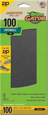 Gator 7158 Hook and Loop Fine 120-Grit Drywall Slape-Rapered ، 4.5 × 10.5 بوصة ، 6 صفائح in Kuwait