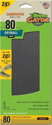 Gator 7158 Hook and Loop Fine 120-Grit Drywall Slape-Rapered ، 4.5 × 10.5 بوصة ، 6 صفائح in Kuwait