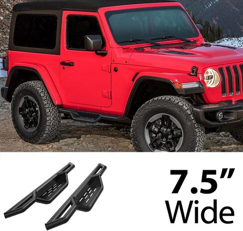 HD Ridez منسد لأسفل ألواح الجري خطوة جانبية متوافقة مع Jeep Wrangler JL 2018-2024 2-Door (يجب إزالة الجوانب الجانبية للمصنع أو القضبان الصخرية) in Saudi Arabia