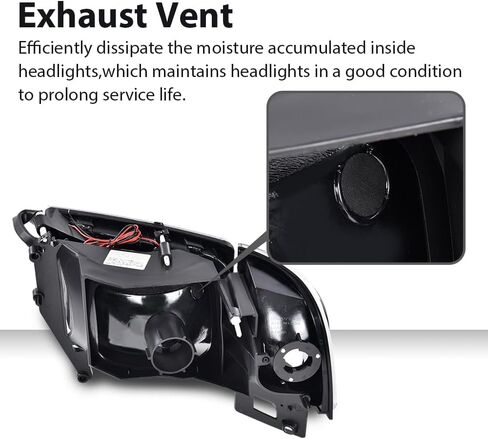 G-PLUS LED Light Strip Headlights w/o Bulbs Fit Dodge Ram 1500 1994-2001/Dodge Ram 2500 3500 1994-2002 Clear Lens Black Housing Clear Reflector Bumper Headlamps,faros delanteros Assembly in Saudi Arabia