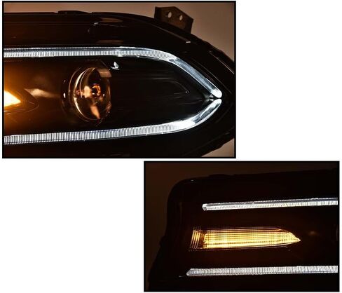 PIT66 Headlight Assembly, Compatible with Dodge Charger 2015 2016 2017 2018 2019 2020 2021 Halogen Headlamp Pair Left Driver Side And Right Passenger Side 68214397AB in Saudi Arabia