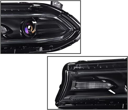 PIT66 Headlight Assembly, Compatible with Dodge Charger 2015 2016 2017 2018 2019 2020 2021 Halogen Headlamp Pair Left Driver Side And Right Passenger Side 68214397AB in Saudi Arabia