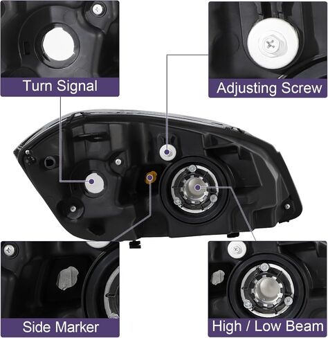 تجميع المصابيح الأمامية تناسب 2005-2010 Chevy Cobalt/2005-2006 Pontiac Pursuit/2007-2009 Pontiac G5 Chrome Housing with Amber Reflector-S in Saudi Arabia