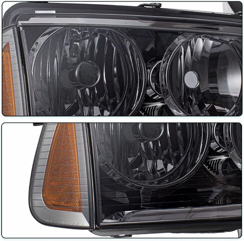 Halogen 4Pcs Headlights Assembly Set for 2006-2010 Dodge Charger Headlamp with Corner Light Replacement OE Headlamp (Smoke Black) in Saudi Arabia