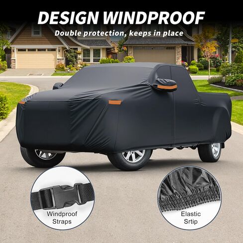 X AUTOHAUX Car Cover Outdoor Waterproof Sun Rain Snow Hail Protection with Left Side Door Zipper 210D-PU for Ford Maverick in Saudi Arabia